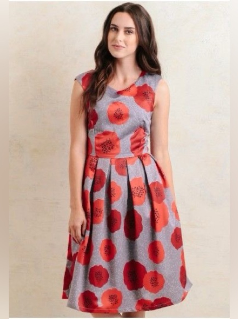 DEAR CREATURES FOR ANTHROPOLOGIE POPPY FIT FLARE VINTAGE INSPIRED FLORAL DRESS M - Picture 3 of 5